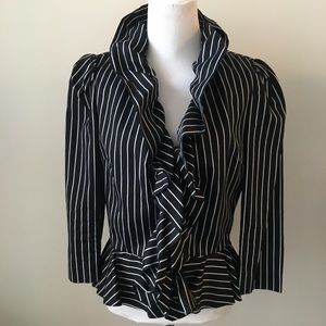 Lauren By Ralph Lauren black/white ruffled jacket
